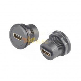 Receptacle HDMI Female to HDMI Female Coupler Round Panel Mount Bulkhead Adapter