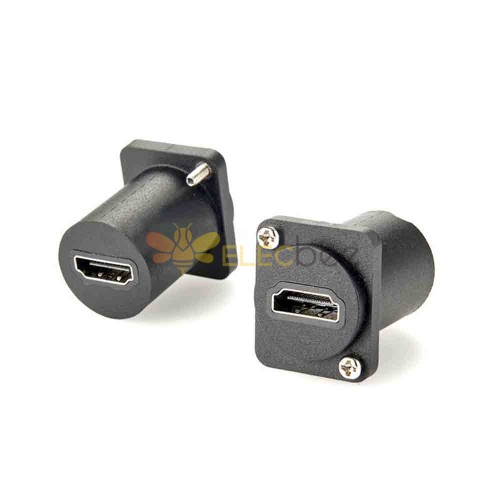 HDMI直式母轉母轉接頭雙通接頭帶面板固定