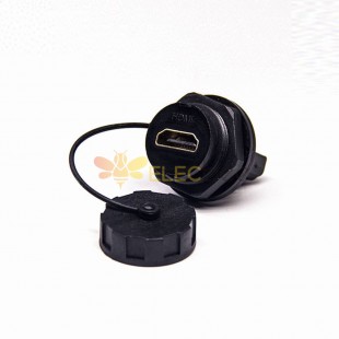 HDMI Female to Female 19pin M25 type A socket ip67 waterproof Panel LOCK adapter