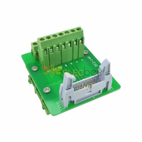 DC2 14P Latched Header Connector Extension Line Terminal 14 Pin Bullhorn Connector with Bracket Terminal Block Relay Extension Board Terminal Block with Simple Bracket