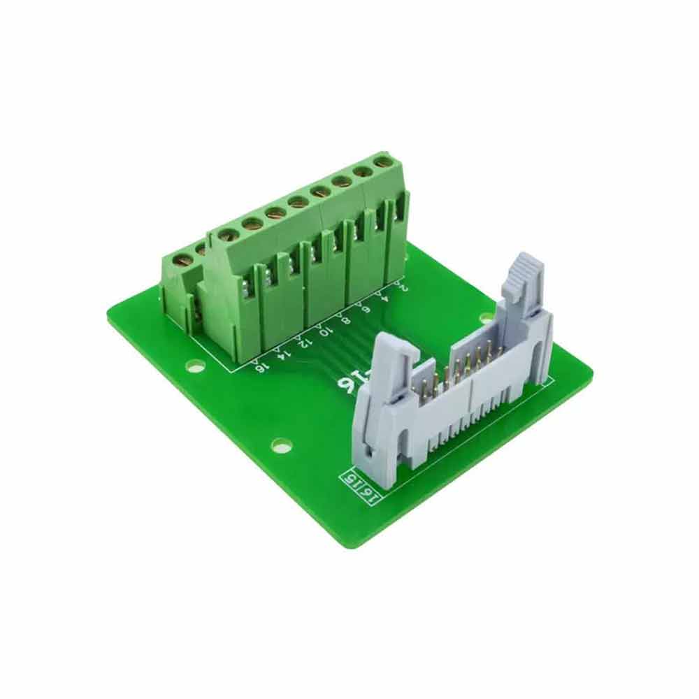 DC2 16P Latched Header Connector Extension Line Terminal 16 Pin Bullhorn Connector with Bracket Terminal Block Relay Extension Board Single Solderless Terminal Block