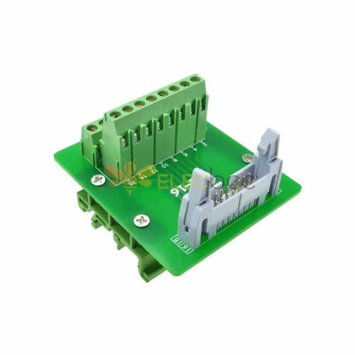 DC2 16P Latched Header Connector Extension Line Terminal 16 Pin Bullhorn Connector with Bracket Terminal Block Relay Extension Board Solderless Terminal Block with Simple Bracket