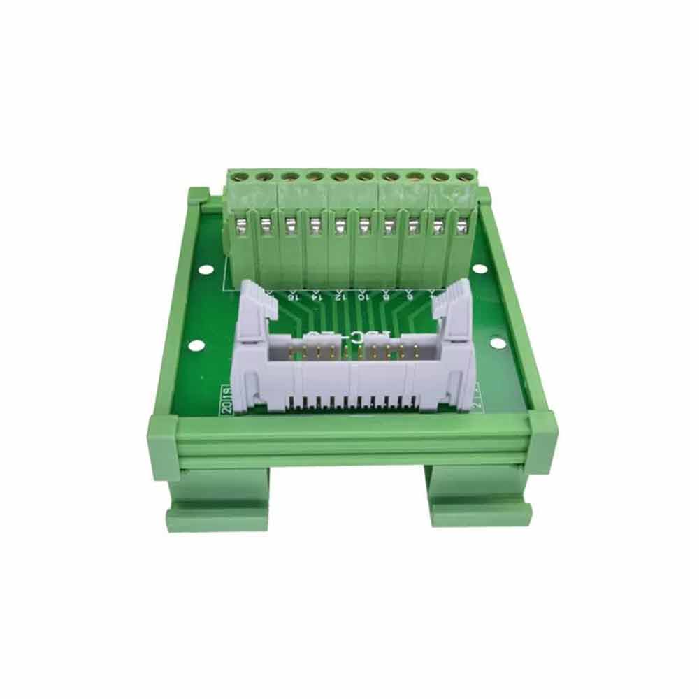 DC2 20P Latched Header Connector Extension Line PLC Automation Relay Board with Solderless Terminal Block 20 Pin Latched Header Connector with Module Rack
