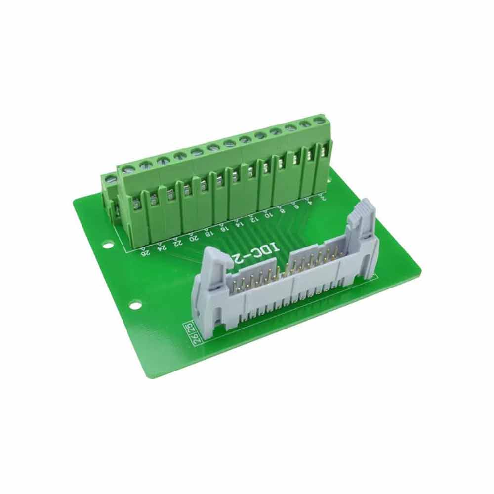 DC2 26P Latched Header Connector Extension Line Terminal Terminal Block 26 Pin Bullhorn Connector with Bracket Relay Extension Board Single Solderless Terminal Block