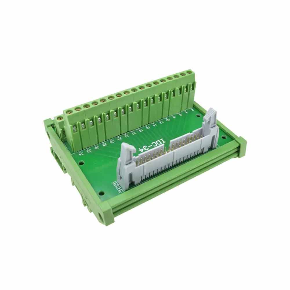DC2 34P Latched Header Connector Extension Line Terminal PLC Relay Extension Board 34 Pin Connector Bullhorn Terminal Block 34 Pin Latched Header Connector Terminal Block
