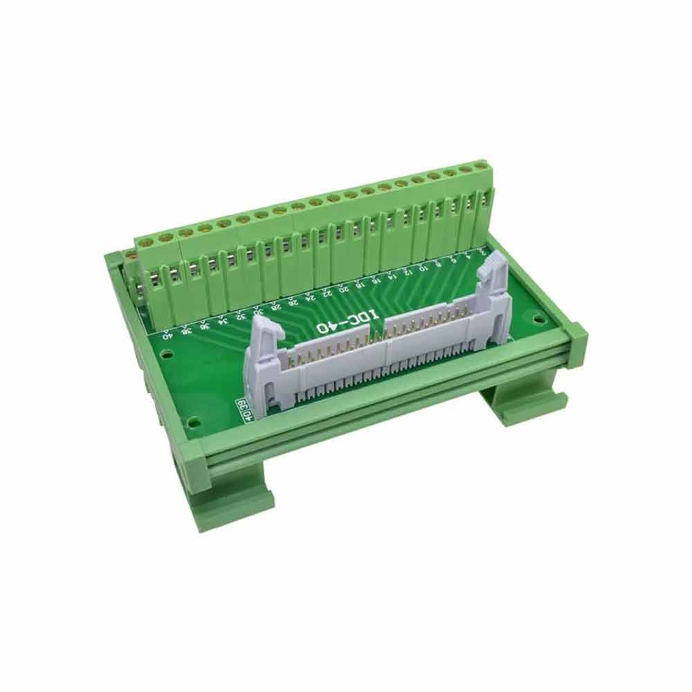 DC2 40P Latched Header Connector Extension Line Terminal 40 Pin PLC Terminal Relay Extension Board Wiring Board with Bracket Latched Header Connector with Module Rack