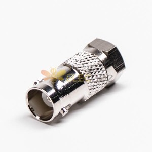 BNC Female to F Male Straight Adapter Nickel Plated