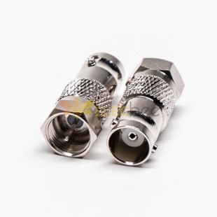 BNC Female to F Male Straight Adapter Nickel Plated