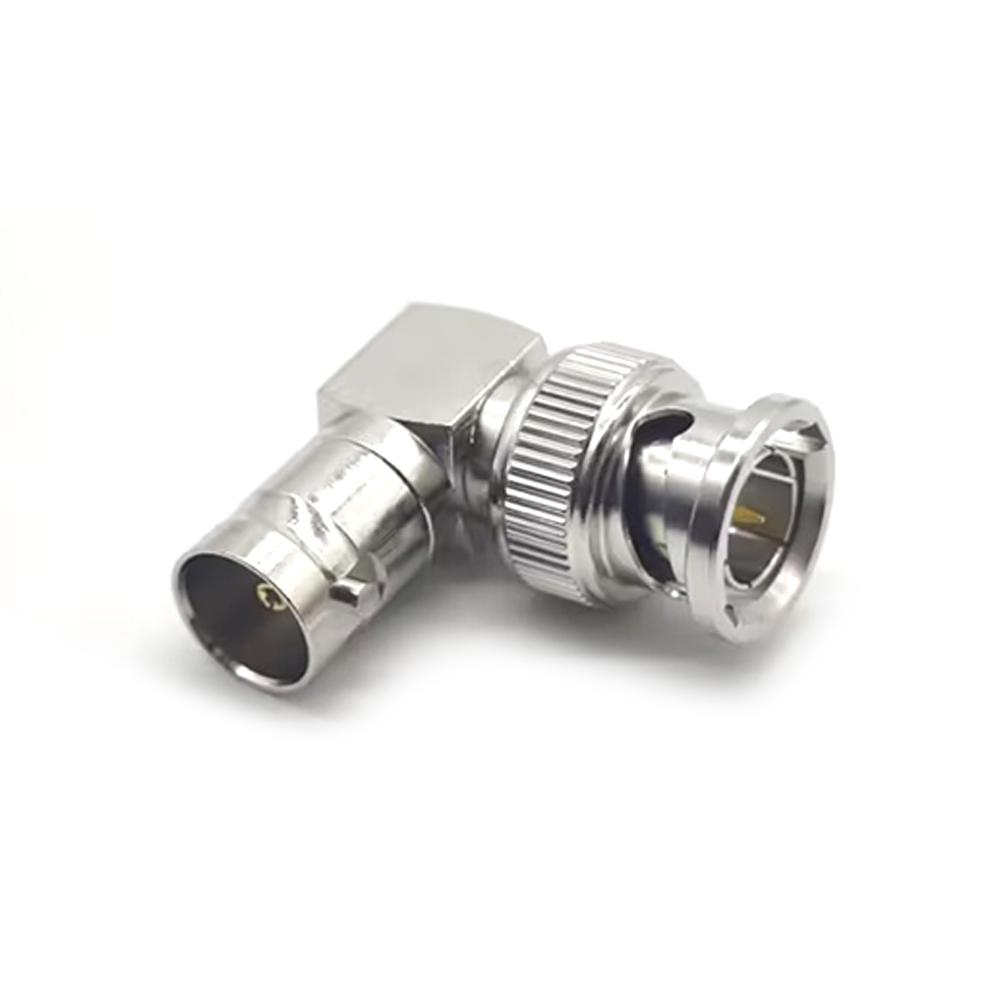 BNC Male to Female Adapter 90 Degree Nickel Plating