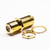Type F Adapters Female to Female Straight Bulkhead Panel Mount gold plating