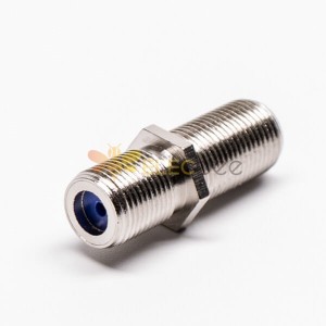 F Female to Female Adapter Coaxial Connector Blue Nickel Plated