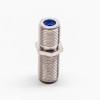 F Female to Female Adapter Coaxial Connector Blue Nickel Plated