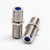 20pcs F Female to Female Adapter Coaxial Connector Blue Nickel Plated