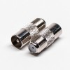 F Female to PAL Male Adapter Coaxial Connector Straight Nickel Plated