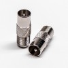F Female to PAL Male Adapter Coaxial Connector Straight Nickel Plated