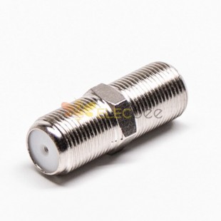 F Type Adapter Female to Female Coaxial Connector Nickel Plated