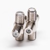 20pcs F Type Adapter Four Female Connector Nickel Plated