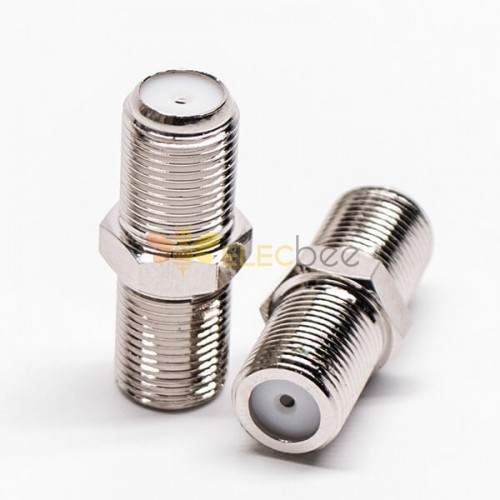 20pcs F Type Coaxial Adapter RF Connector Female to Female Nickel Plated
