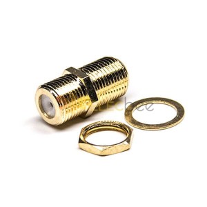 20pcs F Type Female to Female Adapter 180 Degree Gold Plating
