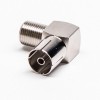 F Type Female to PAL Female Angled Adapter Nickel Plated