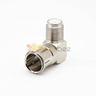 F Type Male To Female Adapter Coaxial Connector Right Angle Nickel Plated