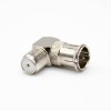 F Type Male To Female Adapter Coaxial Connector Right Angle Nickel Plated