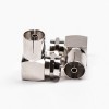 F Type Male to PAL Female Angled Adapter Nickel Plated