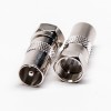 20pcs F Type Male to PAL Male Coaxial Connector Straight Nickel Plated