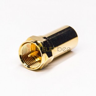 F Type to PAL Male to Male Adapter 180 Degree Gold Plating