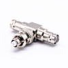 MHV 2 Male to SHV Female Three-Way Connection T Shape Adapter