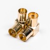 PAL Male to Female Adapter RF Connector Angled Gold Plated