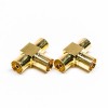 20pcs PAL Tee Adapter T Type Connector Gold Plated Female to Female