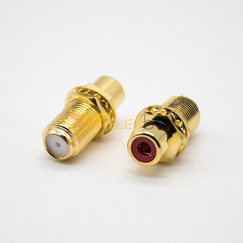 F Type Femelle à RCA Femelle All Gold Plated Wall Mounting Connector