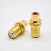 F Type Female to RCA Female Straight All Gold Plated Wall Mounting Connector