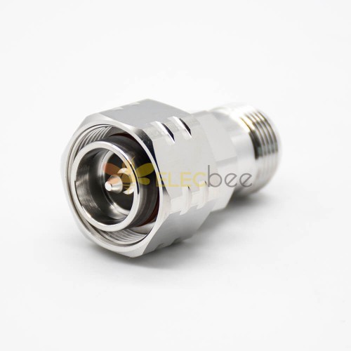 RF Type N Adapter Female to 4.3-10 Male Nickel Plating Straight Coaxial Adapter