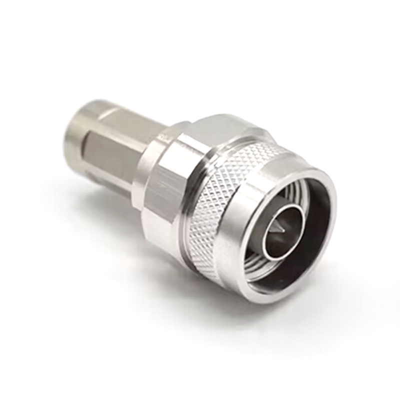 RF Type N Adapter Male To NEX10 Male Nickel Plated Straight Coaxial Connector