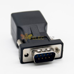 9Pin RS232 to RJ45 Male to Female Connector Card DB9 Serial Port Extender to LAN CAT5 CAT6 Ethernet Cable Adapter