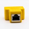 3 way RJ45 Splitter 1 To 2 LAN Ethernet Network Cable Extender Adapter Connector hembra to female Yellow