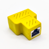 3 Путь RJ45 Splitter 1 До 2 LAN Ethernet сети Кабельный расширитель Адаптер Соединитель женщины к женской желтой