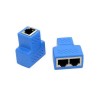 RJ45 1 in 2 out Converter STP UTP Cat6 8P8C Buchse zu Buchse Splitter Netzwerk Ethernet Switcher Adapter Connector Blau