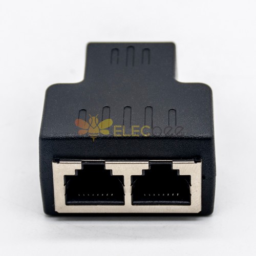 RJ45 3 Way Splitter 1 a 2 Dual Female Port CAT5e LAN Ethernet Socket Adaptador