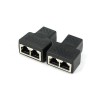 RJ45 3 Way Splitter 1 to 2 Dual Female Port CAT5e LAN Ethernet Socket Adapter