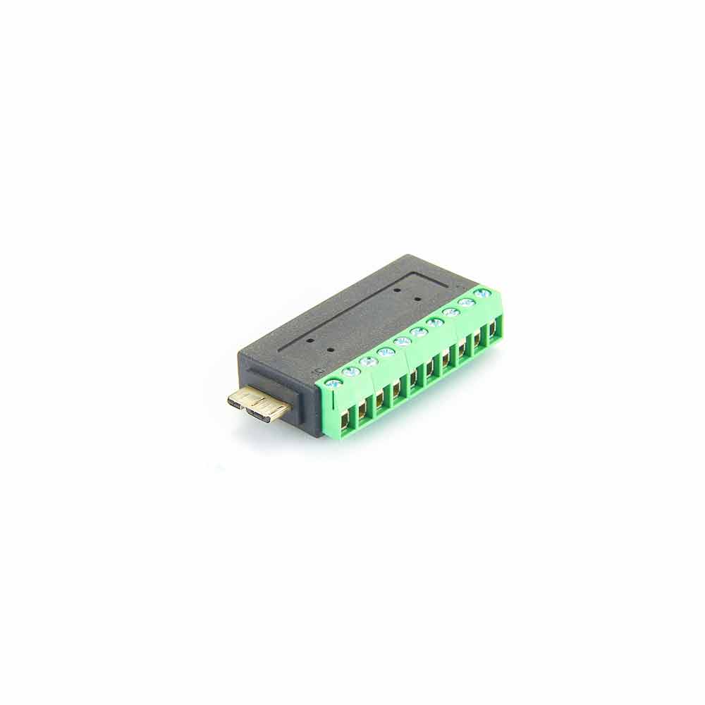 Connecteur de bornier Micro USB 3.0, Terminal droit vers Micro USB, mâle droit