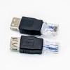 RJ45 para USB Adaptador Feminino USB A para Masculino Ethernet RJ45 Plug Adaptador