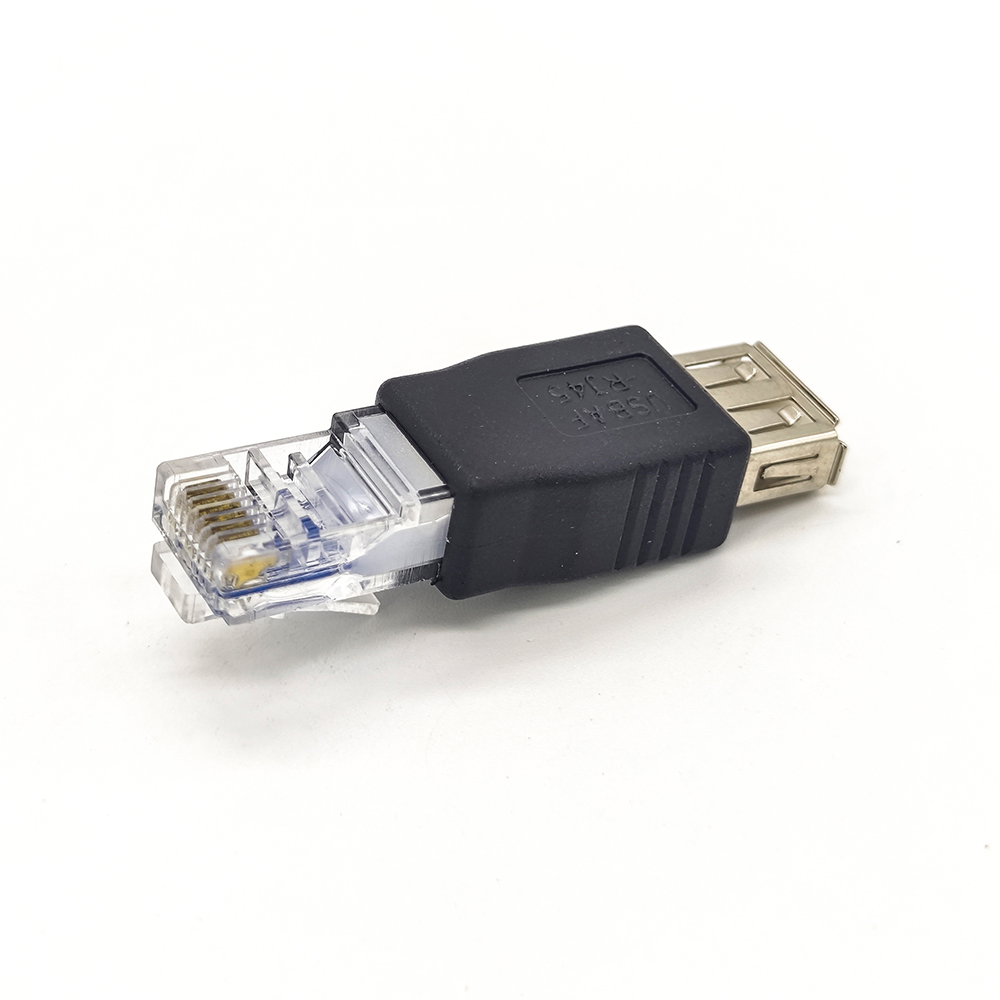 RJ45 para USB Adaptador Feminino USB A para Masculino Ethernet RJ45 Plug Adaptador