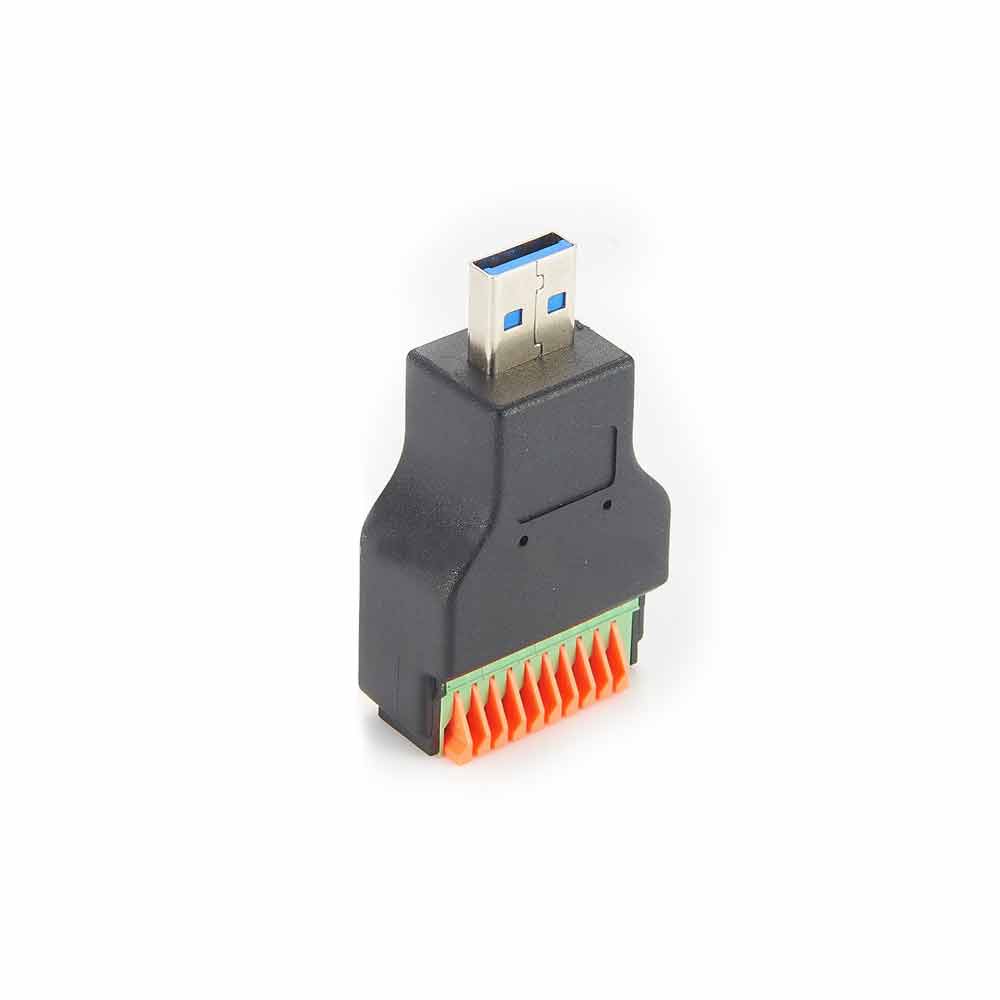 USB 3.0 para parafuso terminal de cabeçalho direto para tipo A, macho reto