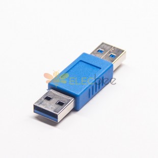 USB 3.0 タイプ A オスからオスブルーストレートアダプター