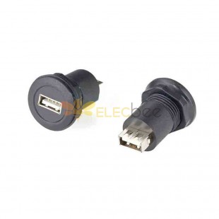USB A Jack Adapter Panel Connector with M22 Thread for Front Installation Secure Front Panel USB Connectivity