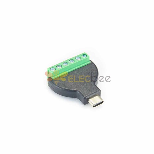USB-C para parafuso terminal do conector do bloco terminal direto para tipo c, macho reto
