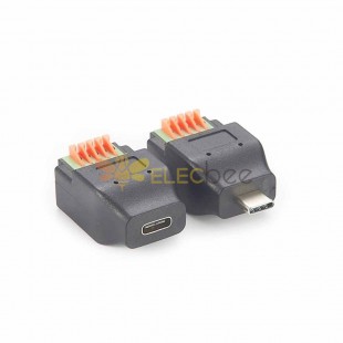 USB C 型至 5 針接線端子連接器 端子 直式 Type C 5芯 直式 公頭